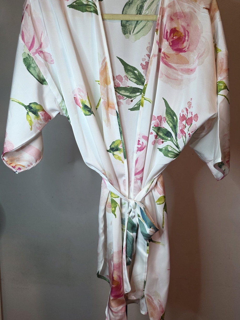 David's Bridal x Event blossom Floral satin Kimono robe